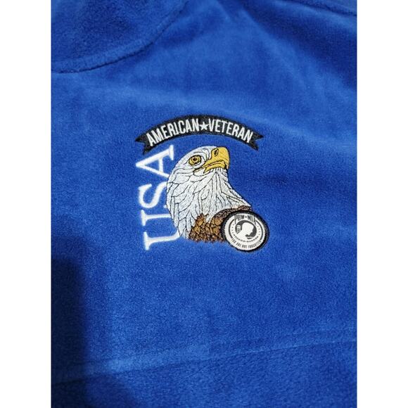 Harrington Full Zip Fleece Jacket Legion Post 10 American Veteran Pow Mia 2XL - Picture 2 of 7